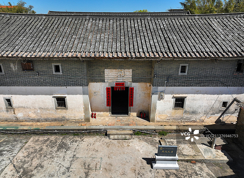 广东省惠州市惠城区横沥镇墨园村二记大屋茂记大屋荣记大屋航拍图片素材
