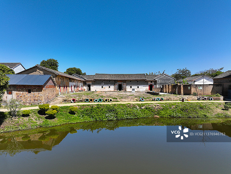 广东省惠州市惠城区横沥镇墨园村二记大屋茂记大屋荣记大屋航拍图片素材