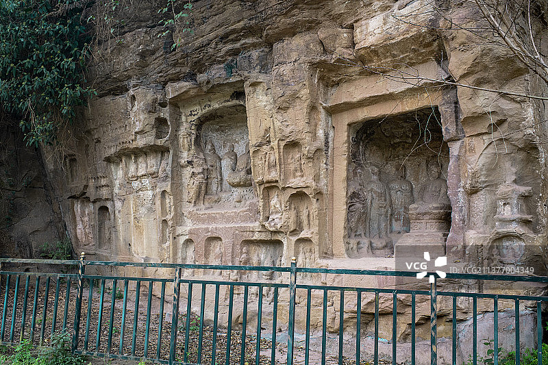 犍为金井千佛崖摩崖造像图片素材