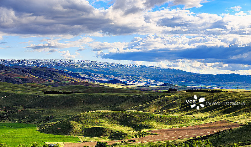 新西兰NZ南岛日落山谷图片素材