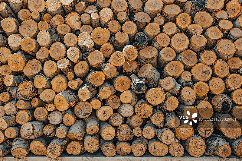 整齐的柴火图片素材