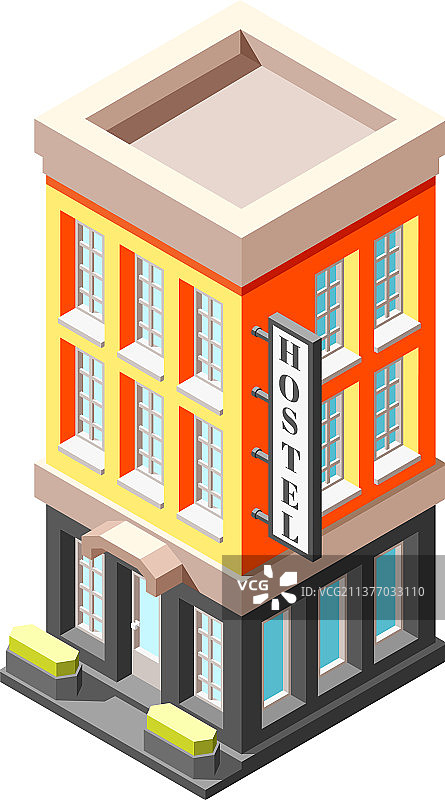 2.5D旅馆建筑图片素材