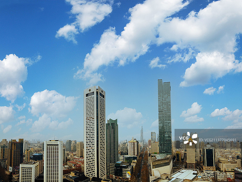 南京 地标 航拍 金融中心 新街口 南京中心  交通大厦 珠江路图片素材