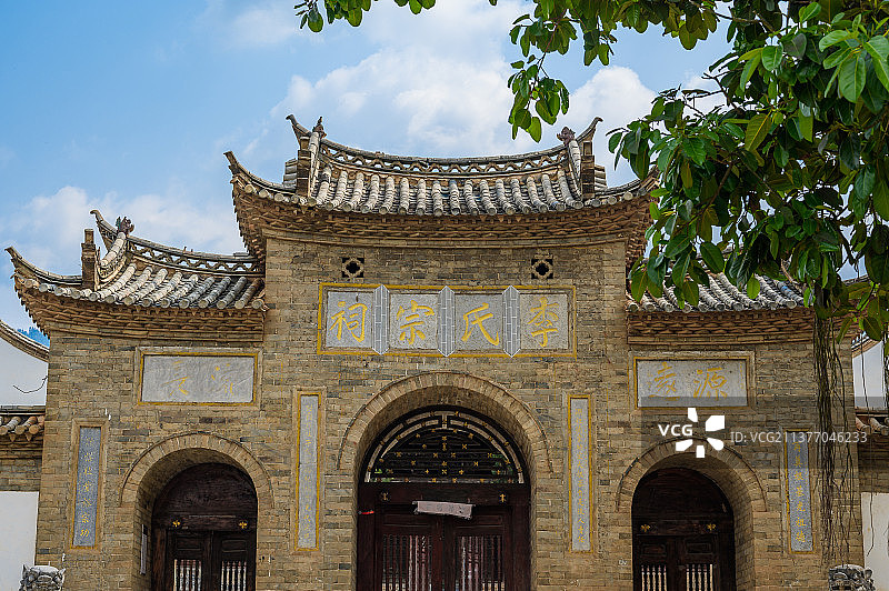云南省红河州石屏县李氏宗祠建筑局部图片素材