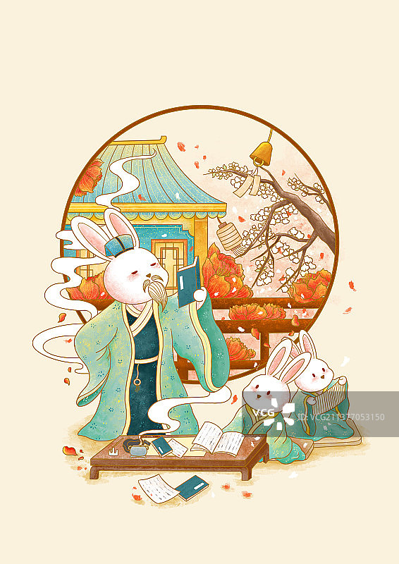 中国风国潮插画教师节桃李满天下图片素材