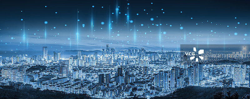 大数据科技概念城市图片素材
