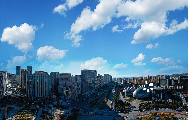 西宁 城西区 五四西路 海湖广场 科技馆 青海大剧院 万达广场图片素材