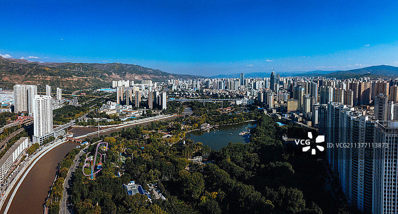 西宁 城西区 五四西路 海湖广场 科技馆 青海大剧院 万达广场图片素材