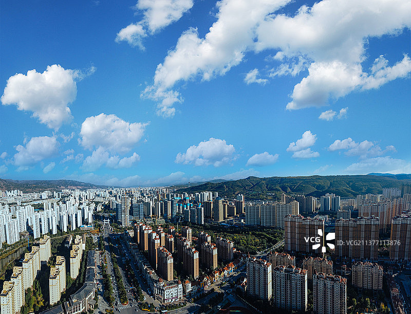 西宁 城西区 五四西路 海湖广场 科技馆 青海大剧院 万达广场图片素材