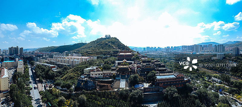 西宁市 地标 航拍 城西区 中心广场 五四大街 长江路  黄河路 体育场图片素材