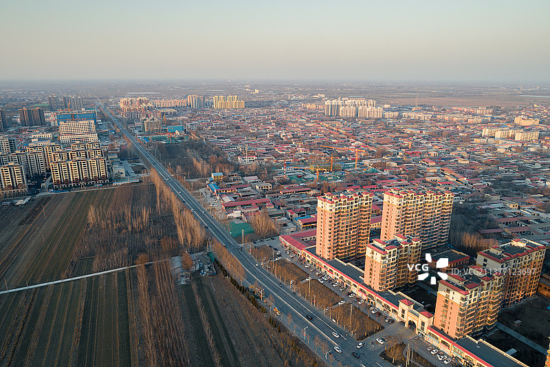 小城夕阳图片素材