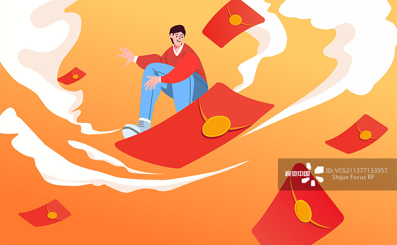促销红包插画图片素材