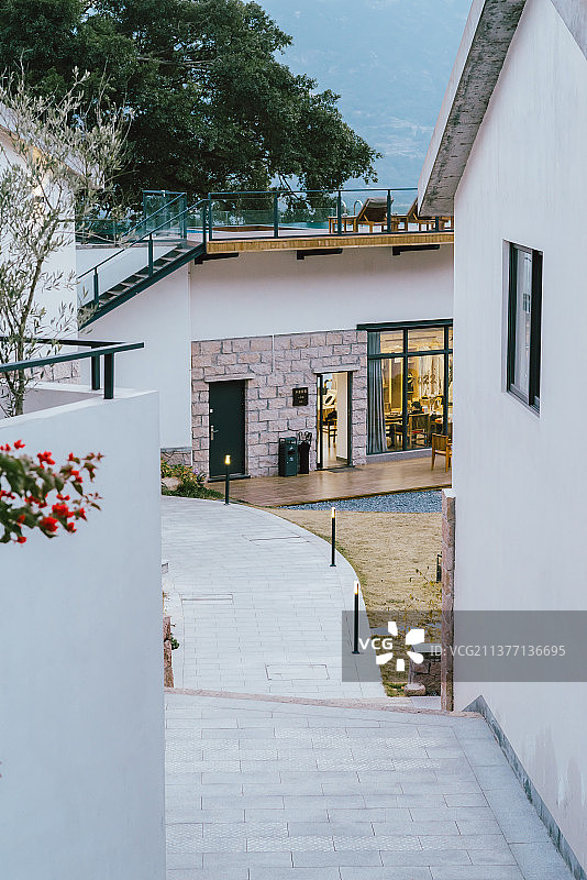 简约高档的海景房民宿图片素材