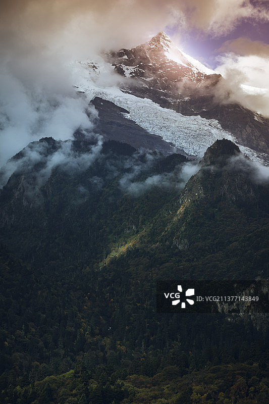 抬头望梅里图片素材