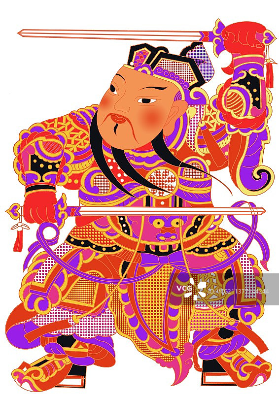 秦琼与尉迟恭图片素材