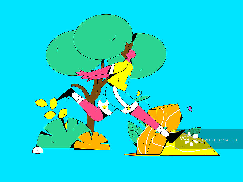 跑出健康跑步矢量互联网运营插画图片素材