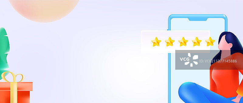 给好评的人物扁平矢量概念运营插画图片素材