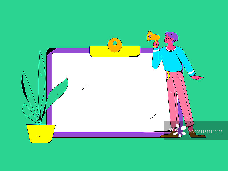 互联网公告告示模板矢量创意扁平插画图片素材