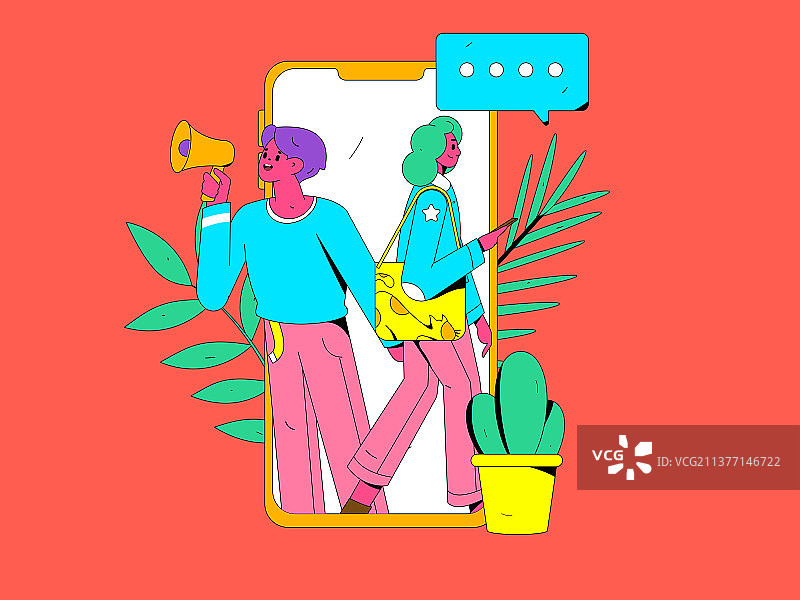 互联网公告告示模板矢量创意扁平插画图片素材