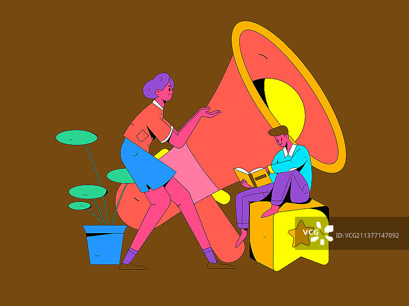 互联网公告告示模板矢量创意扁平插画图片素材