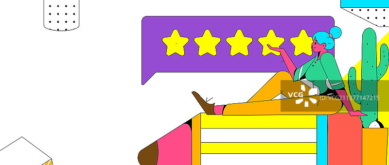 给好评的人物扁平矢量概念运营插画图片素材