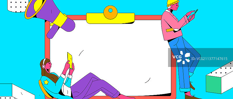 互联网公告告示模板矢量创意扁平插画图片素材