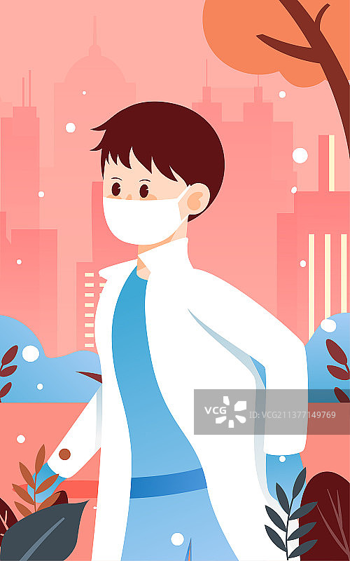 医生抗疫插画新冠肺炎疫情医护人员幸苦海报图片素材