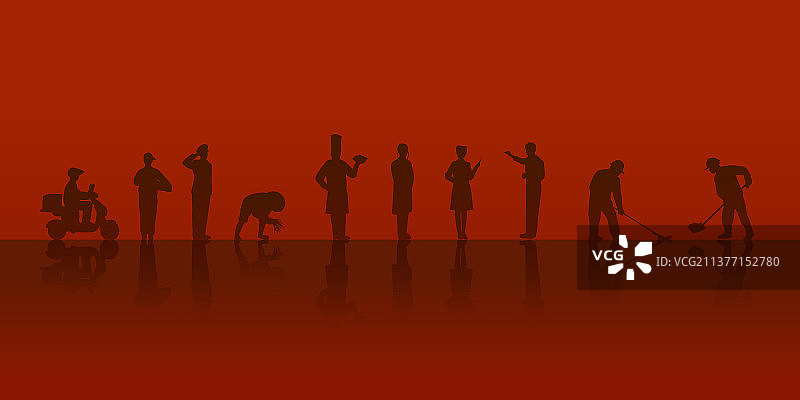 各行业各业劳动人物剪影形象图片素材