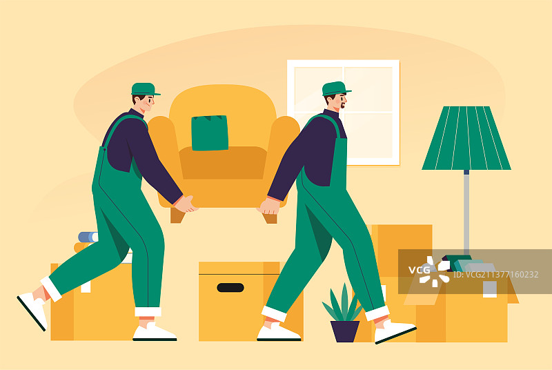 搬家公司插画图片素材