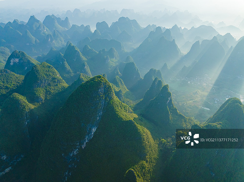 航拍阳朔漓江精华片段图片素材