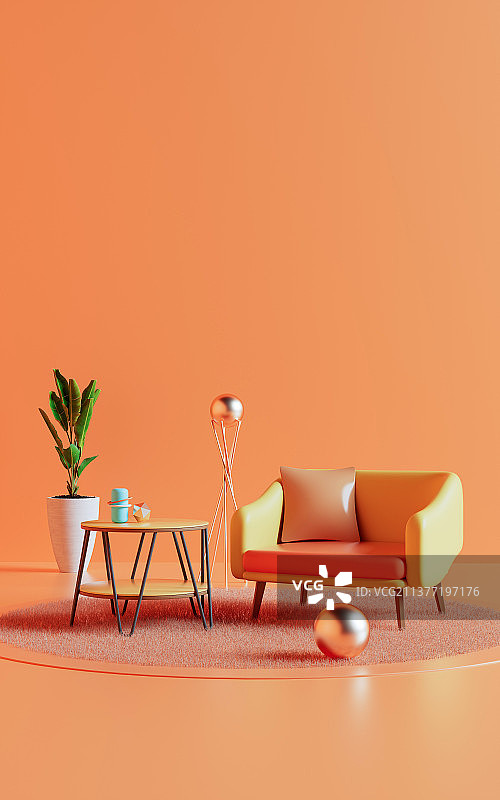 3D室内极简风格背景墙图片素材