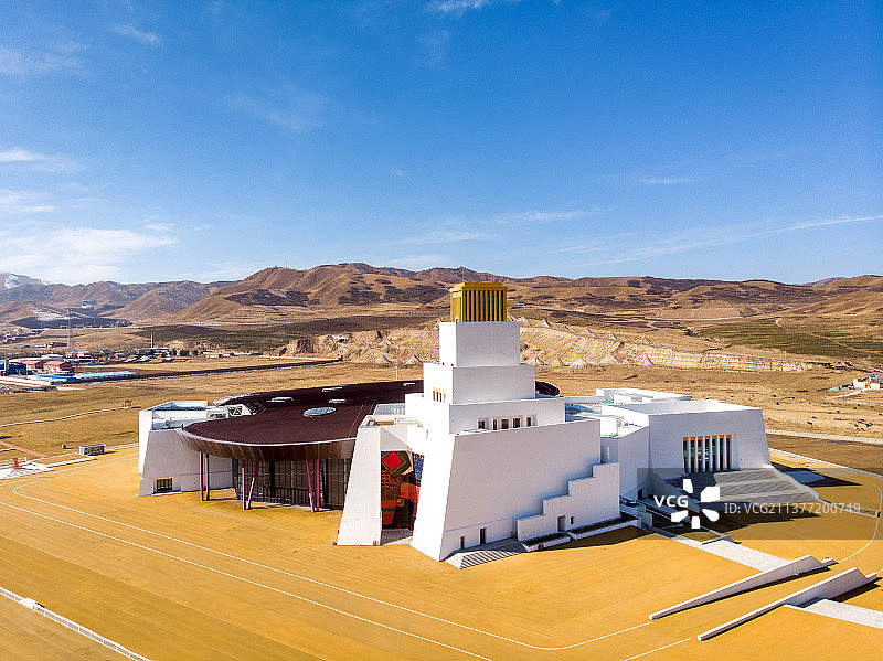 甘肃甘南文旅会展中心航拍图片素材