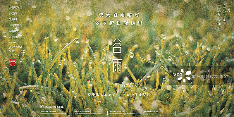 谷雨绿植设计展板海报图片素材
