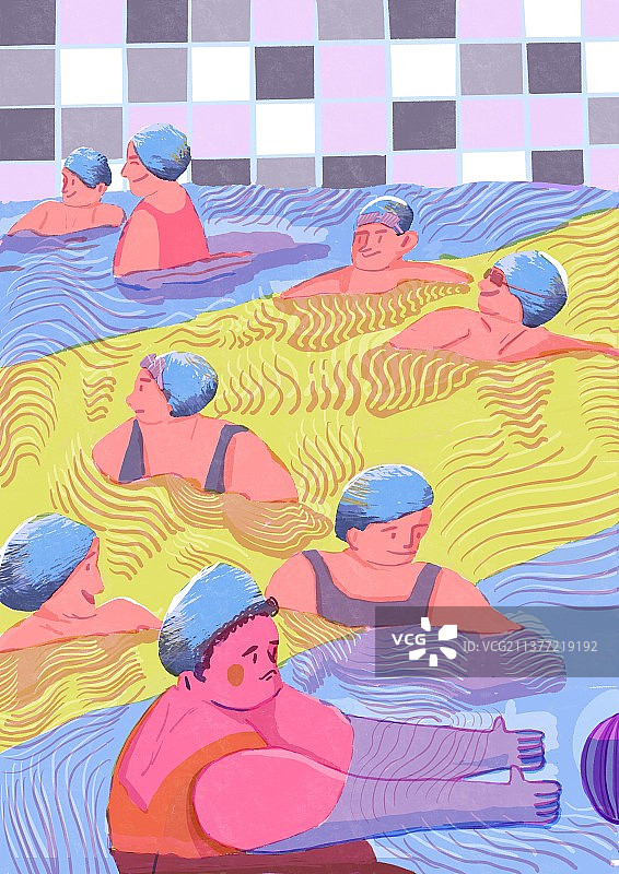 游泳的人儿图片素材