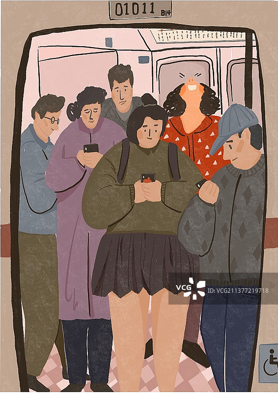 地铁上的人儿图片素材
