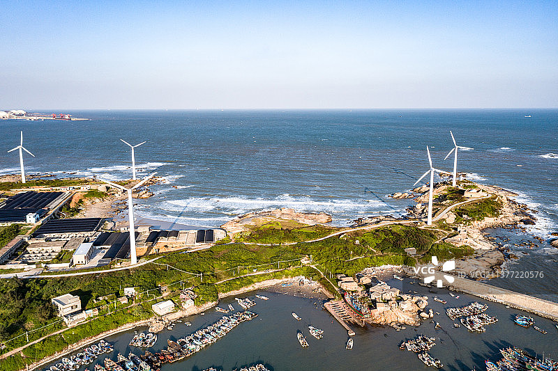 航拍广东揭阳惠来靖海镇资深港图片素材