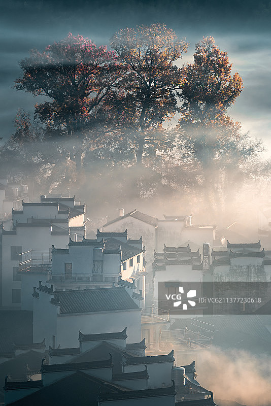 石城晨雾图片素材