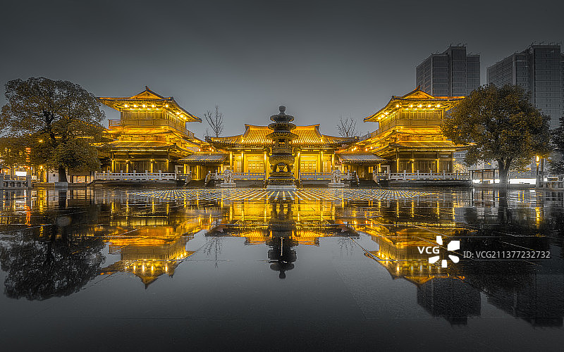 香积寺夜景图片素材