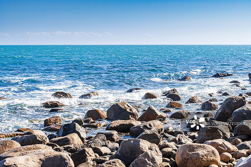 海边礁石特写图片素材