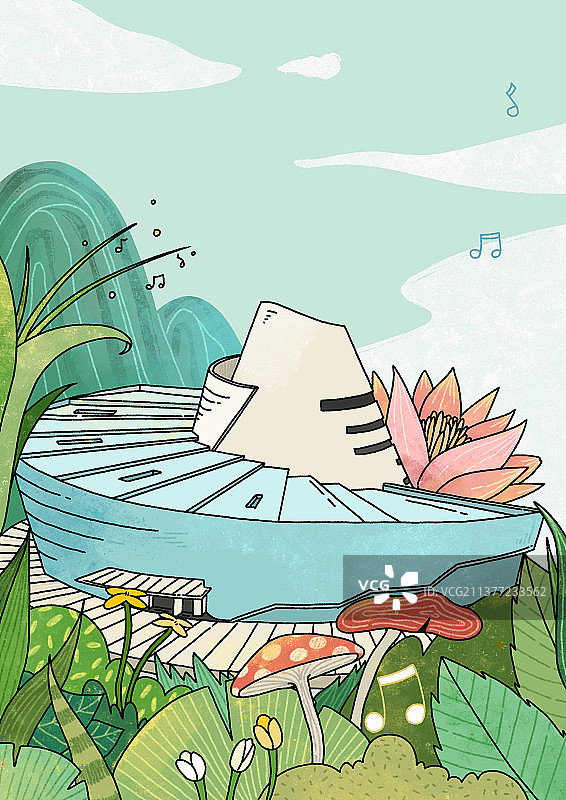 插画：城市建筑东莞玉兰大剧院图片素材