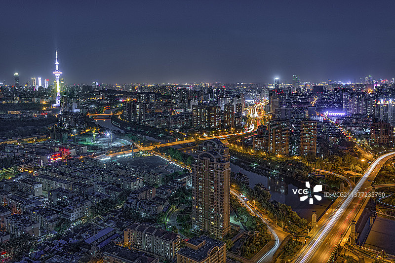 南京鼓楼区夜景图片素材