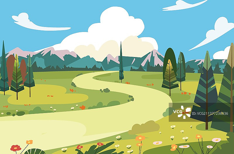 扁平风景图片素材