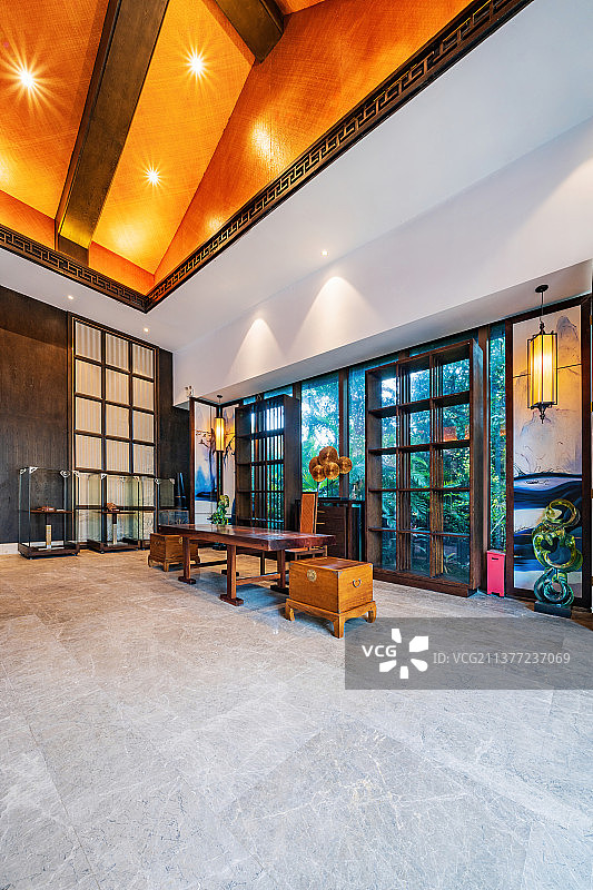 新中式风格实木家具茶具图片素材