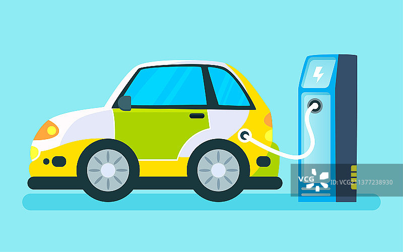 新能源汽车绿色环保低碳出行节能减排插画图片素材