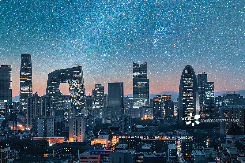 北京城市地标建筑夜景图片素材