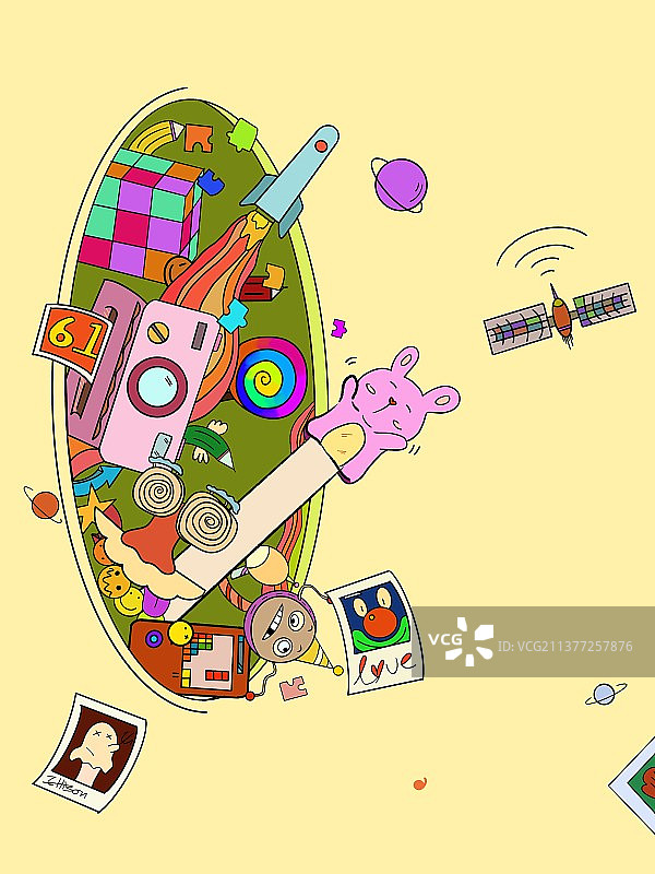 节日童趣系列插画图片素材