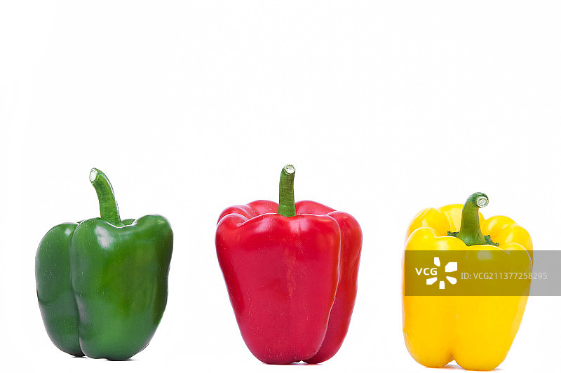 彩色辣椒，白色背景，泰国图片素材