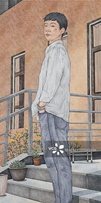 白衬衫少年图片素材