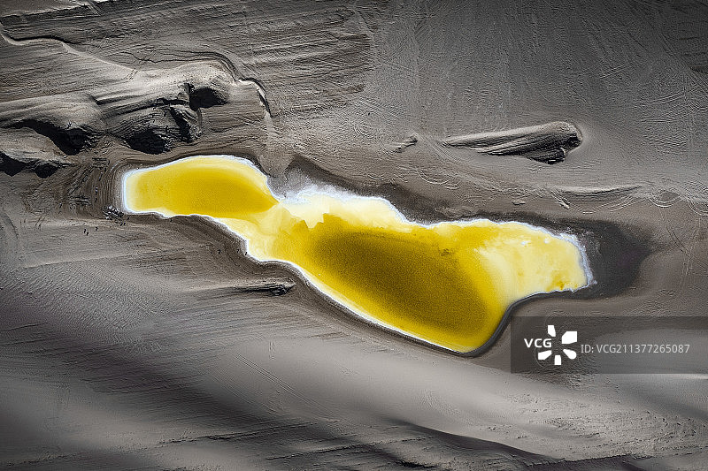 海西俄博梁硫磺湖航拍视角图片素材