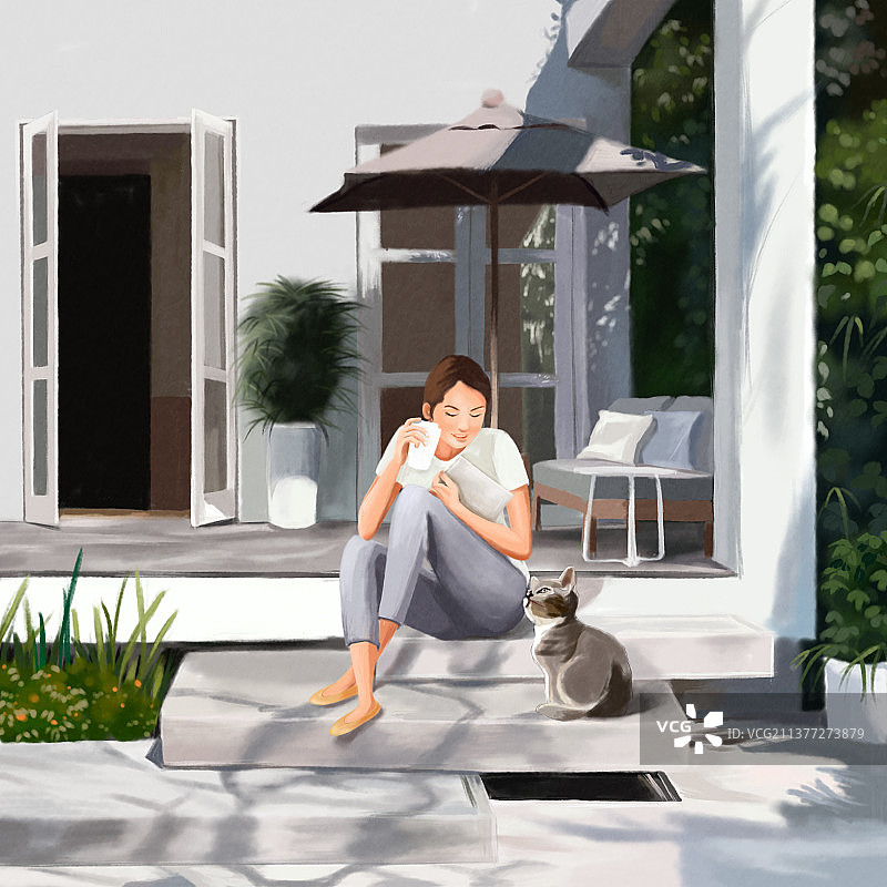 与猫咪的午后图片素材